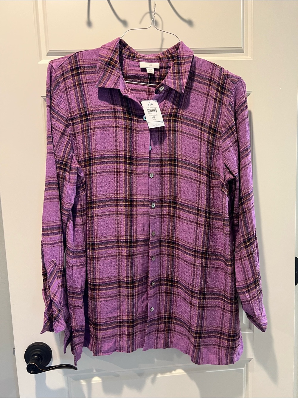 J. Jill Purple Plaid Button-Down Shirt